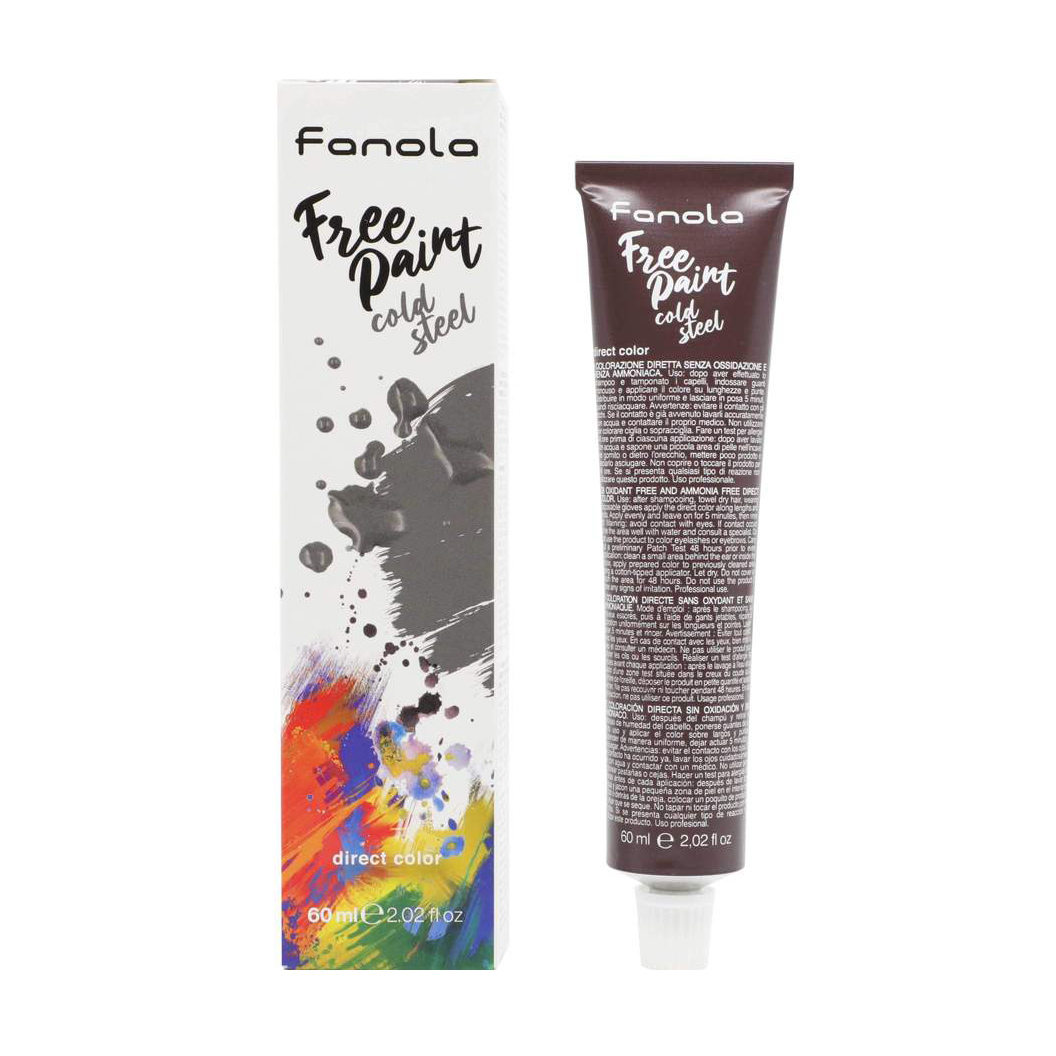 Уцінка! Безаміачна крем-фарба для волосся Fanola Free Paint Direct Color Cold Steel, 60 мл